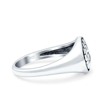 Bear Paw Oxidized Band Solid 925 Sterling Silver Thumb Ring (9.6mm)